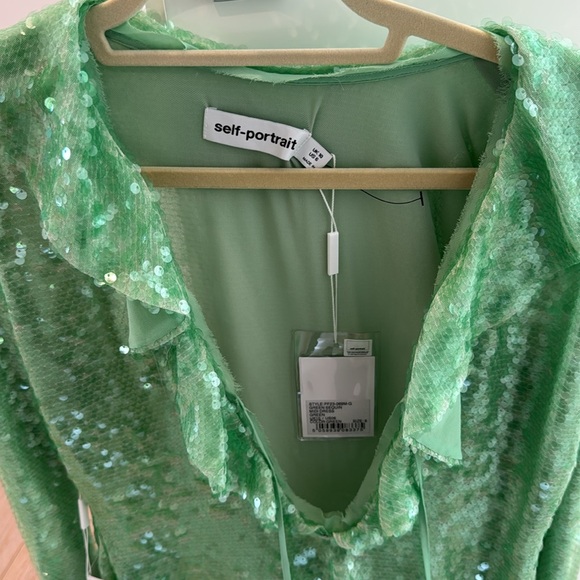 Self Portrait Sequin Ruffled Midi Dress NWT - Picture 7 of 9